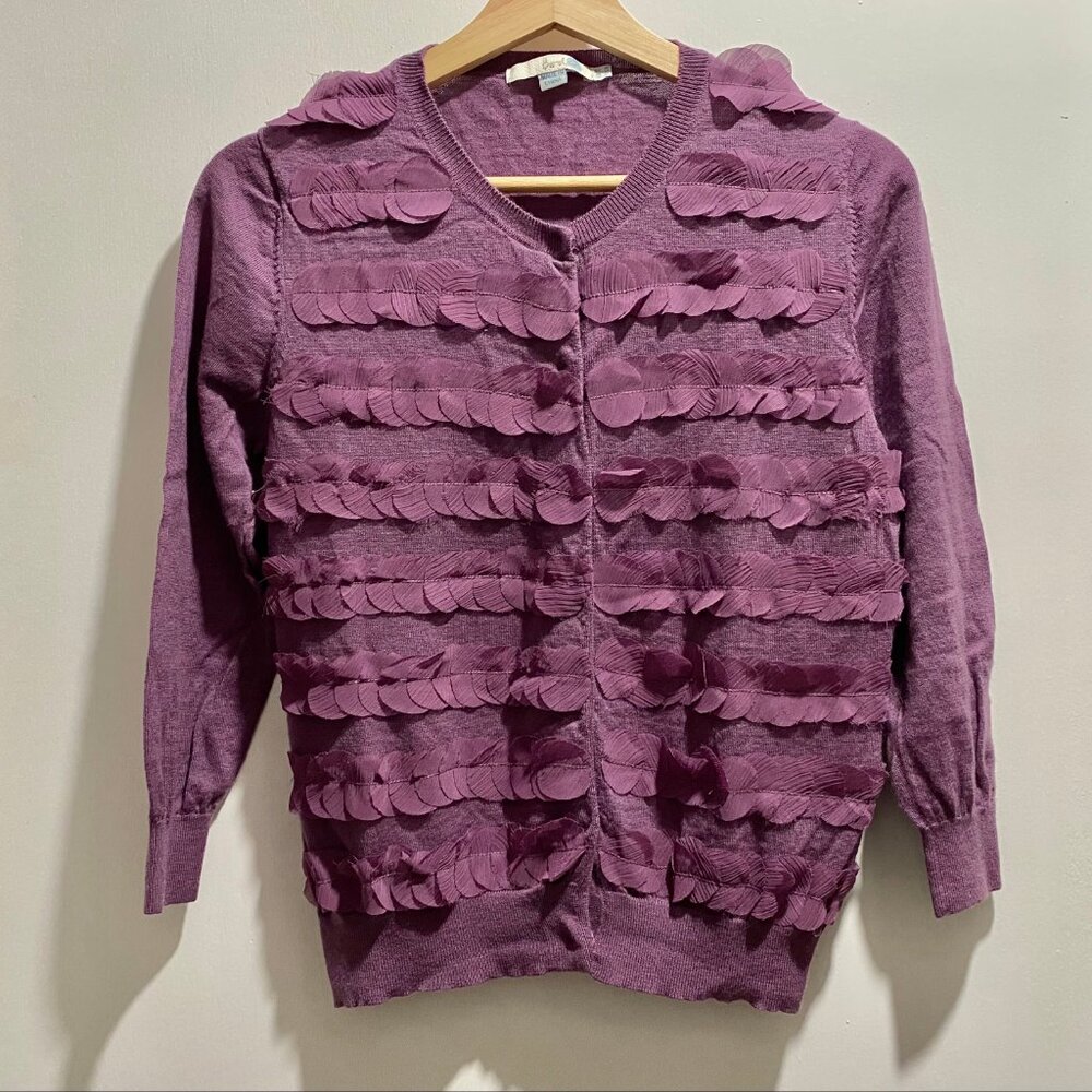 Boden Layer Fairy Preppy Valentines Minimalist Wool Cardigan Sweater 6/8